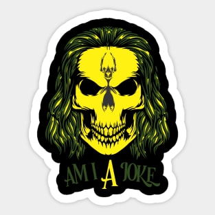 am i a joke, joker skull Sticker